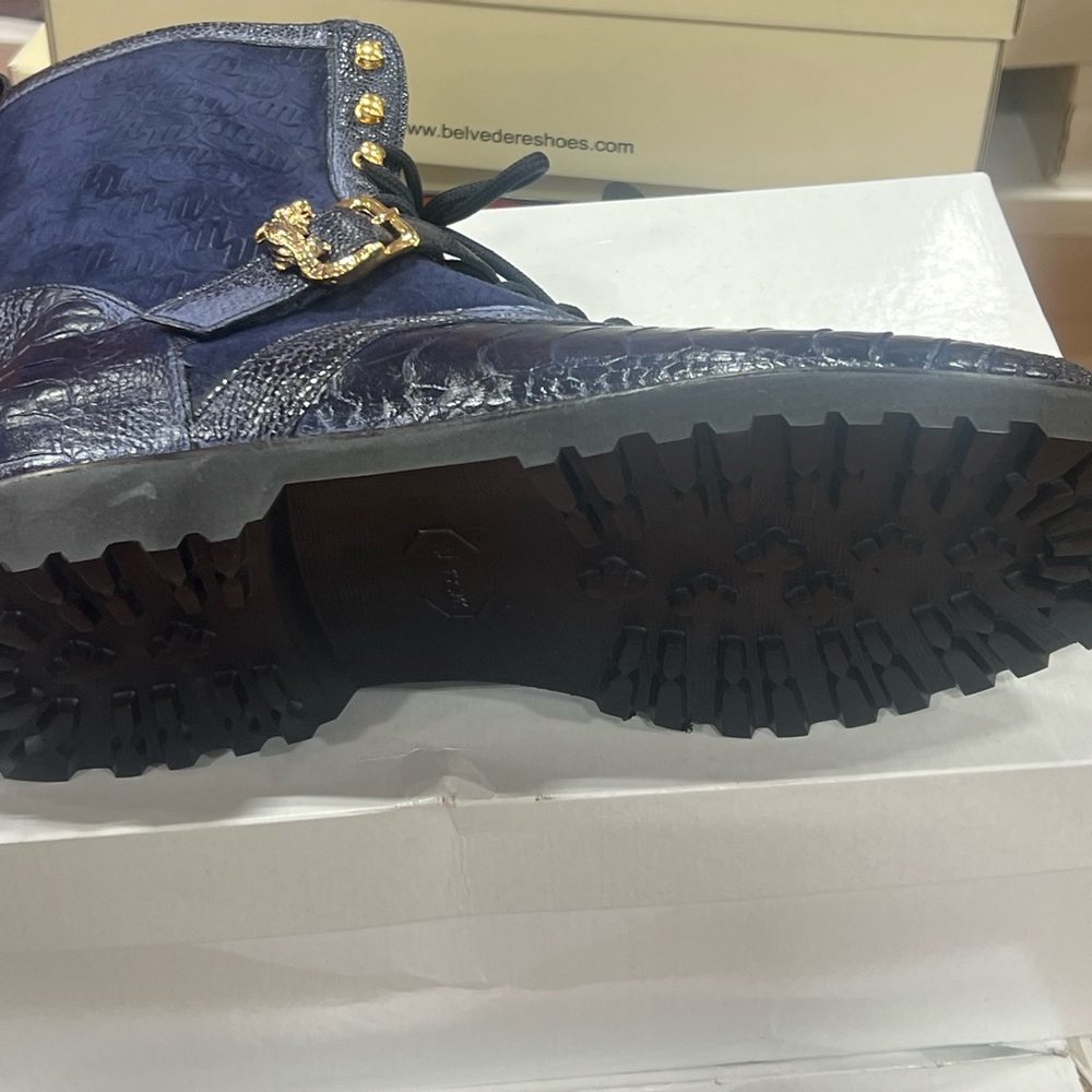 Mauri Dark Blue Genuine Ostrich skin Boots 2025 edition!!! - Picture 3 of 7